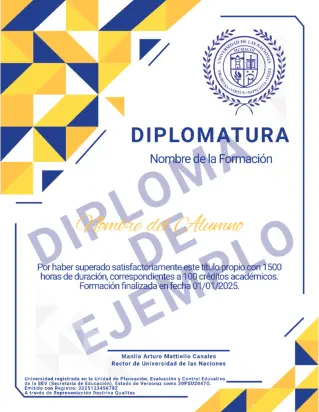 Diploma Universitario Uninaciones - Ejemplo