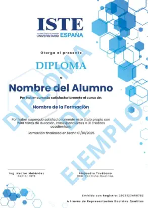 Ejemplo de Diploma ISTE